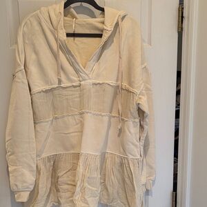 Free People sail away Hooded Tiered tunic